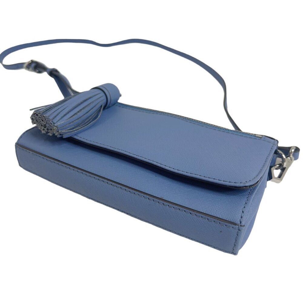 Rebecca Minkoff Jill Saffiano Crossbody Bag With Tassel Leather Blue Periwinkle